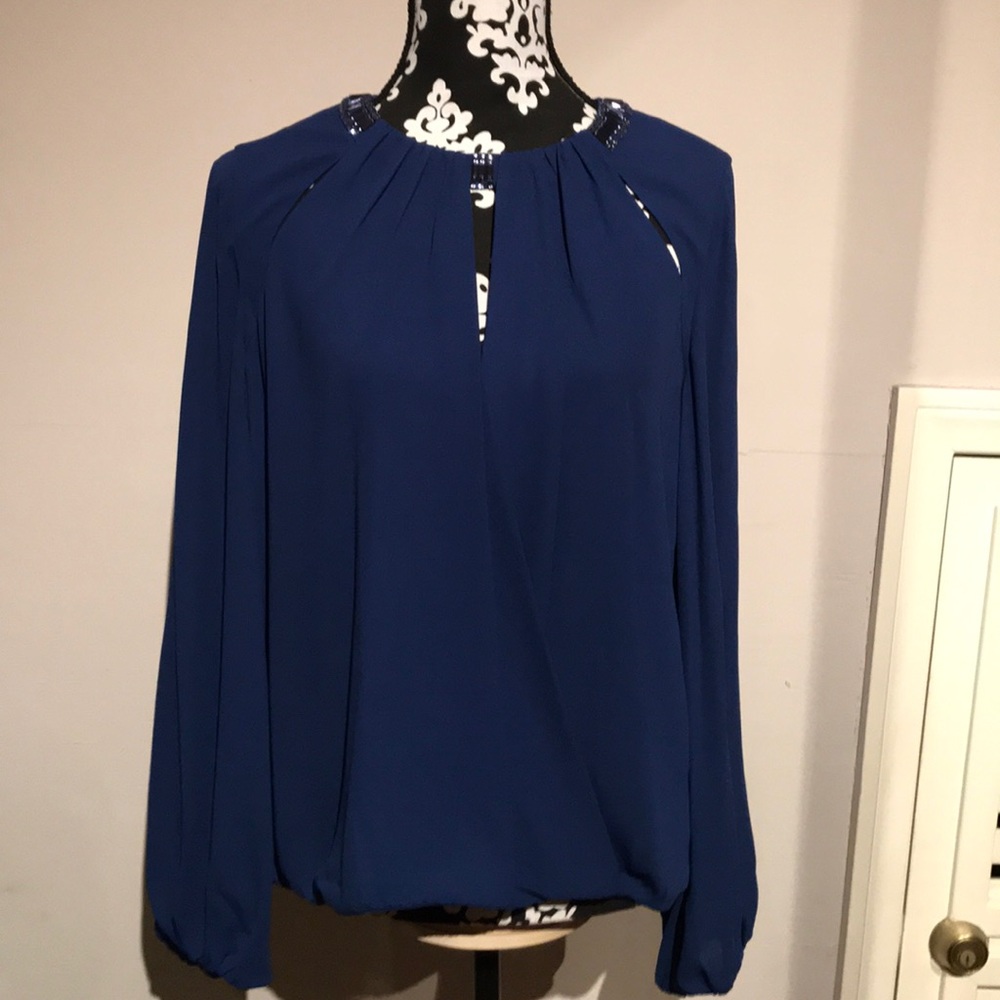 NWOT BCBGMAXAZRIA Blue long sleeve top